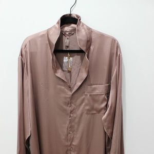 Skims Silk Button Up Shirt
